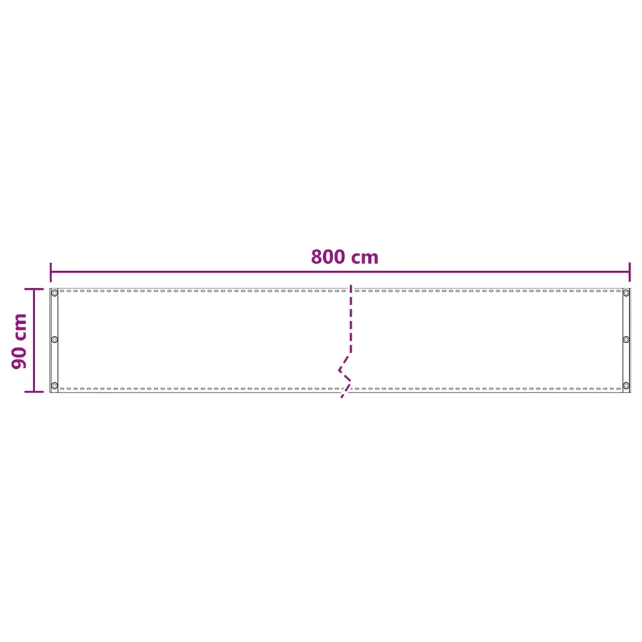Écran de balcon Blanc 90 x 800 cm HDPE et Aluminium - 5