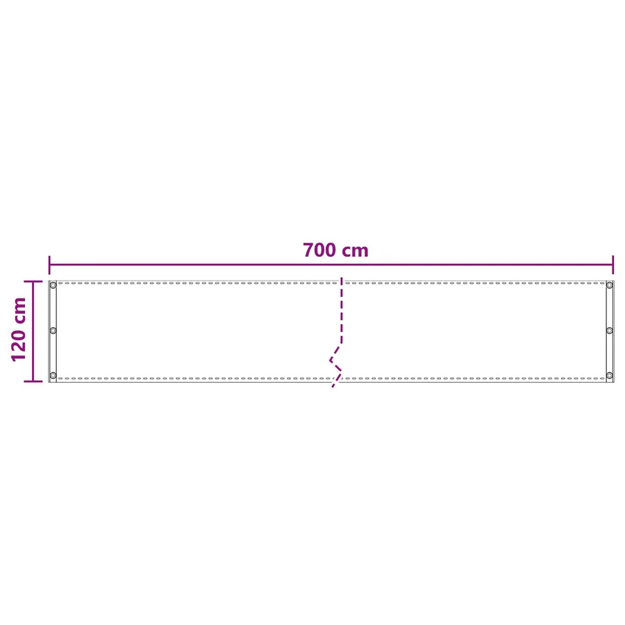 Écran de balcon Gris clair 120 x 700 cm HDPE et Aluminium - 5
