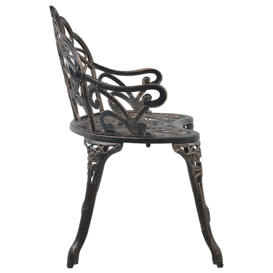 Banc de bistrot 100 cm Bronze Aluminium coulé - 4