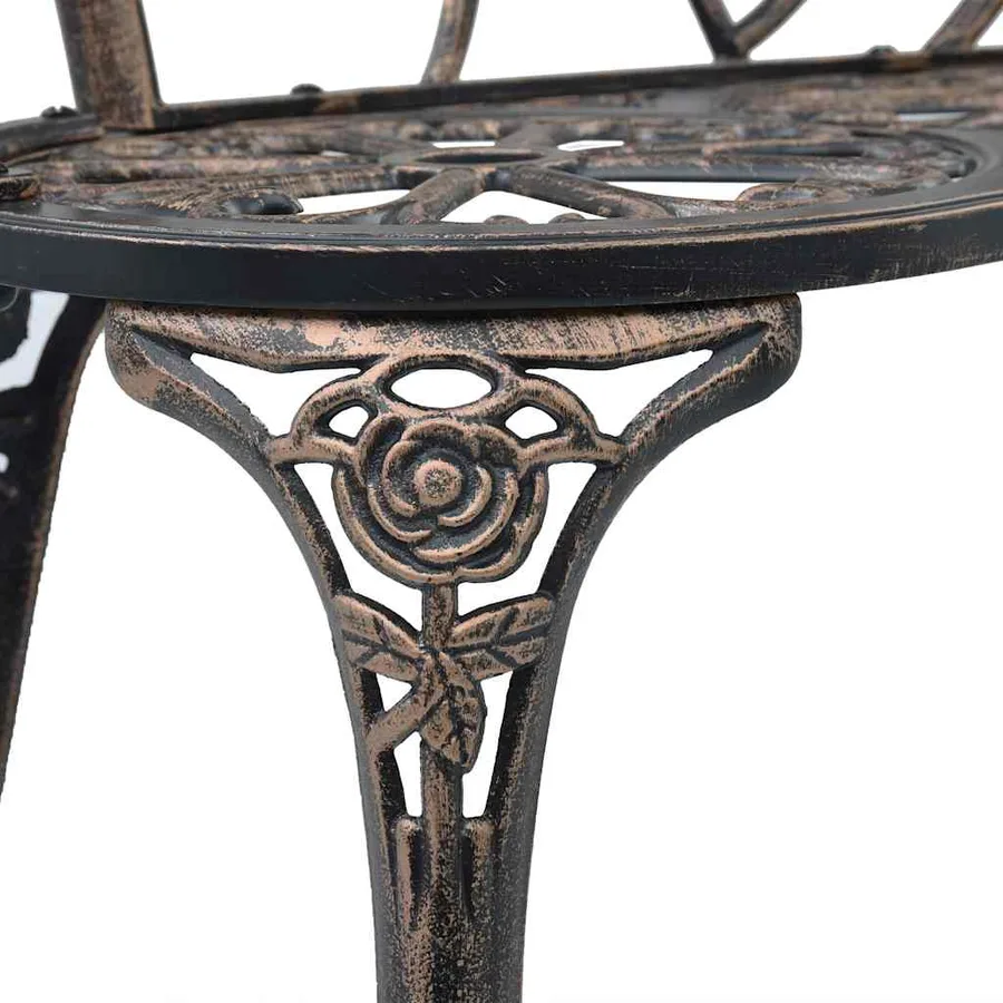 Banc de bistrot 100 cm Bronze Aluminium coulé - 5