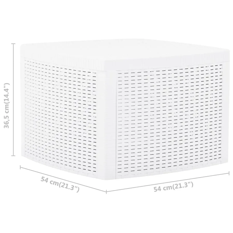 Table d'appoint Blanc 54x54x36,5 cm Plastique - 6