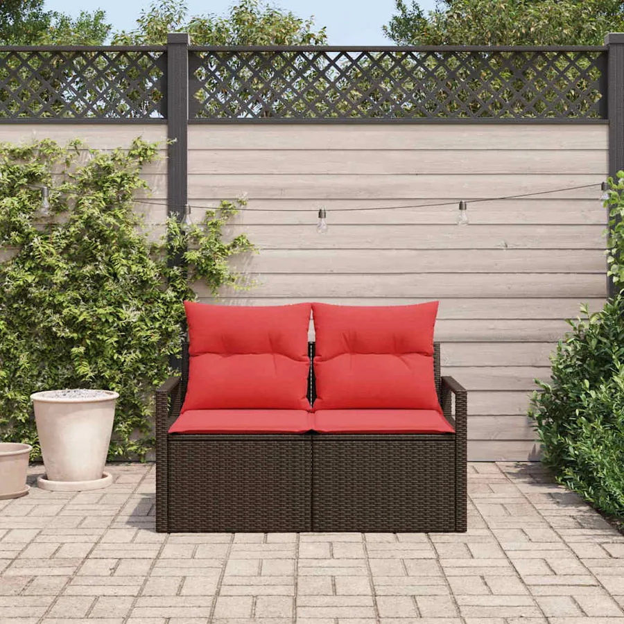 Canapé de jardin avec coussin 120 x 62 x 69 cm polyrotin - 3