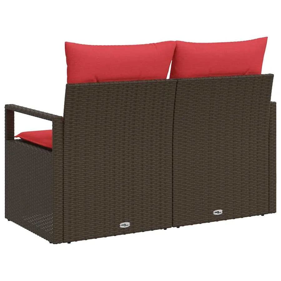 Canapé de jardin avec coussin 120 x 62 x 69 cm polyrotin - 4