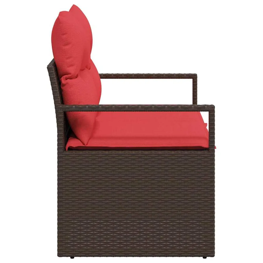 Canapé de jardin avec coussin 120 x 62 x 69 cm polyrotin - 6