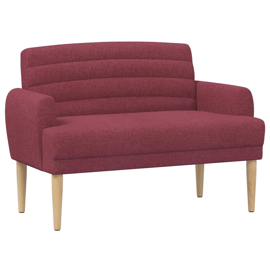 Canapé love seat avec capitonnage en boutons Bordeaux Tissu - 2