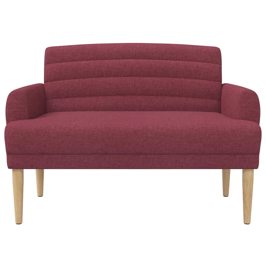 Canapé love seat avec capitonnage en boutons Bordeaux Tissu - 3