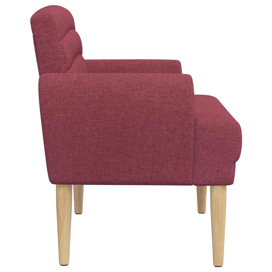 Canapé love seat avec capitonnage en boutons Bordeaux Tissu - 4
