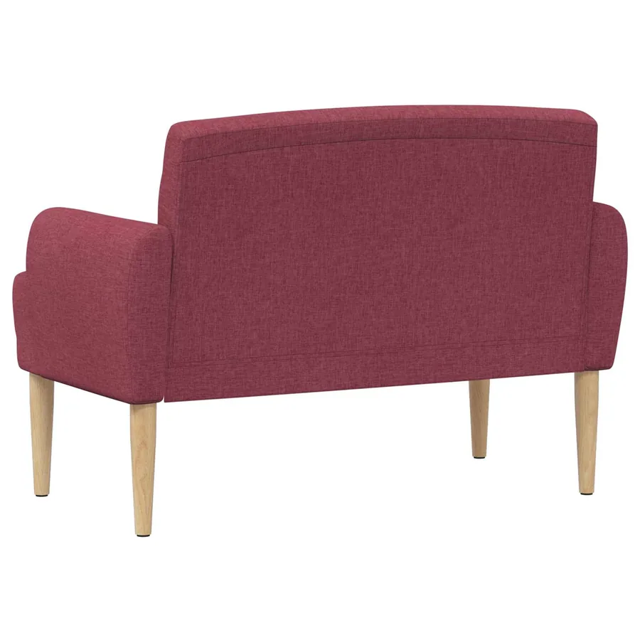Canapé love seat avec capitonnage en boutons Bordeaux Tissu - 5