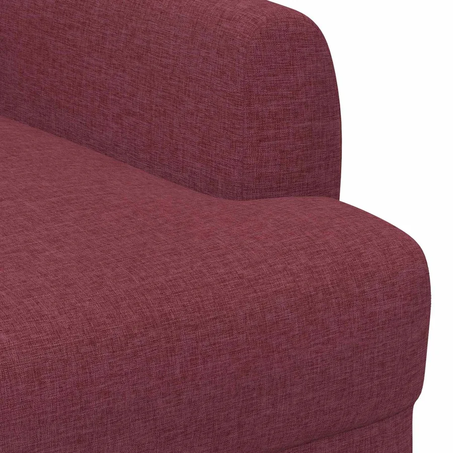 Canapé love seat avec capitonnage en boutons Bordeaux Tissu - 6