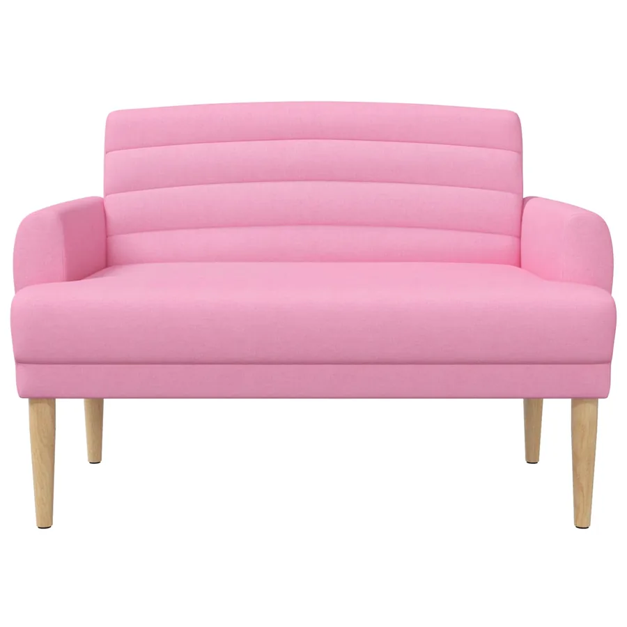 Canapé love seat avec capitonnage en boutons Rose Tissu - 3