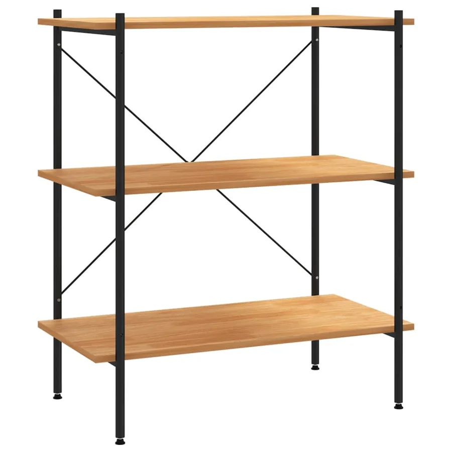 Étagère à 3 niveaux Noir et chêne 80 x 40 x 92 cm - 2