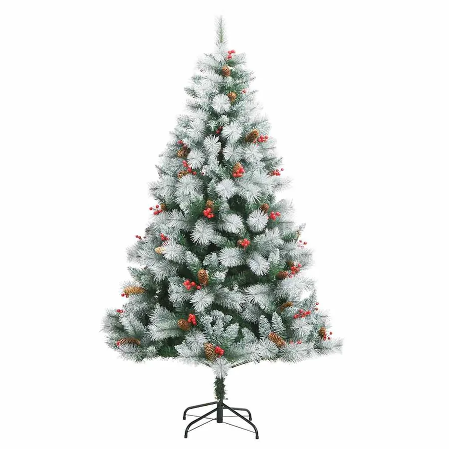 Sapin de Noël artificiel Vert et blanc 210 cm - 5
