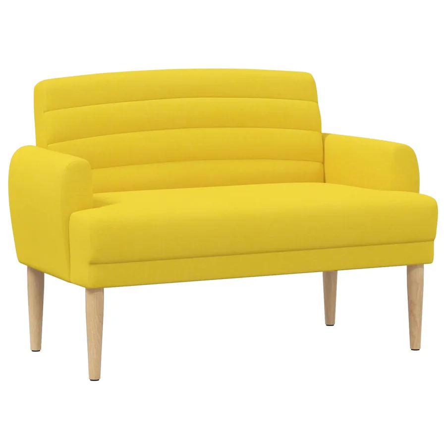 Canapé love seat avec capitonnage en boutons Jaune clair Tissu - 2