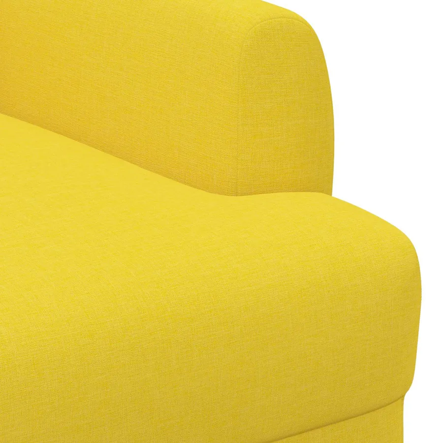 Canapé love seat avec capitonnage en boutons Jaune clair Tissu - 6