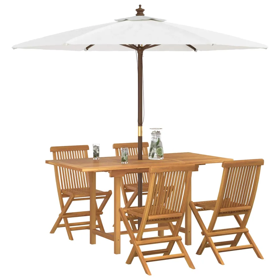 Ensemble de salle à manger pour jardin 5 pcs Marron - 2