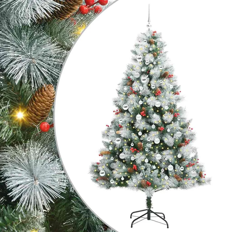 Sapin de Noël artificiel Vert et blanc 210 cm - 2