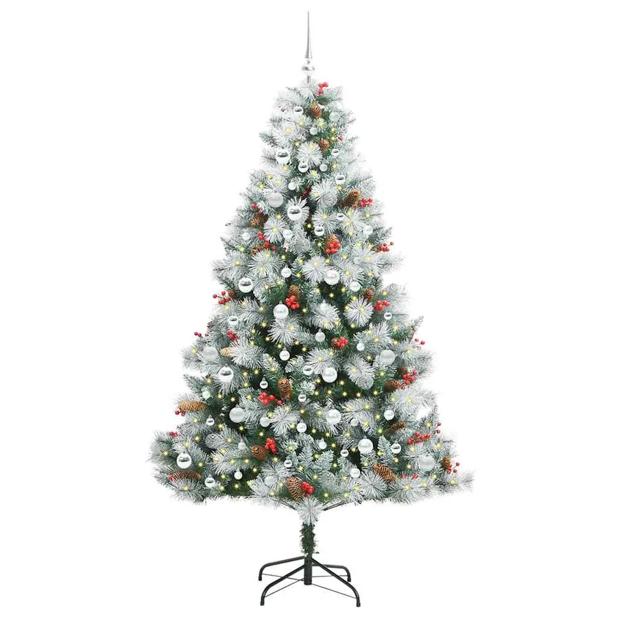 Sapin de Noël artificiel Vert et blanc 210 cm - 3