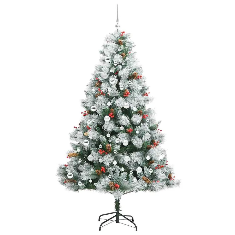 Sapin de Noël artificiel Vert et blanc 210 cm - 4
