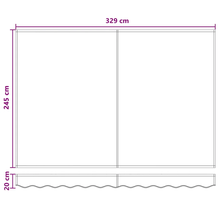 Auvent rétractable Taupe 350 x 250 cm Tissu et Aluminium - 9