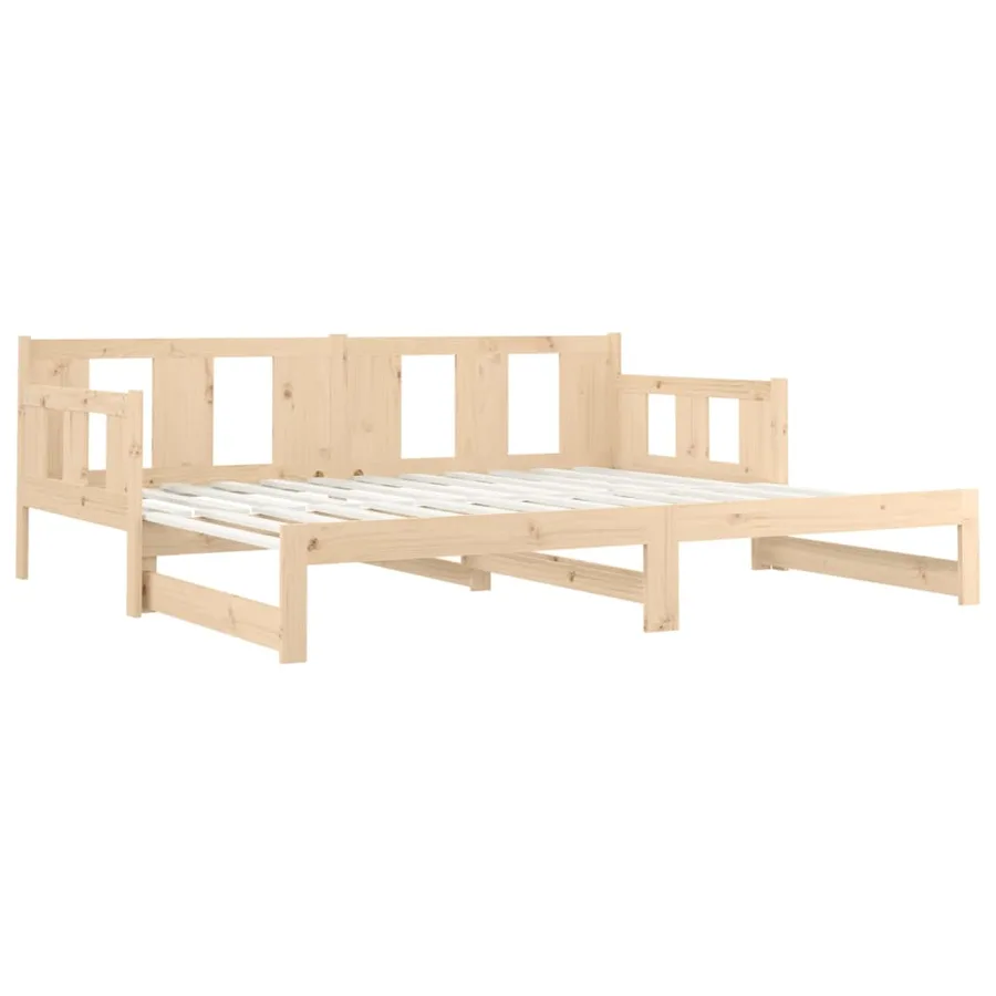 Lit coulissant sans matelas bois de pin massif 2x(90x200) cm - 10