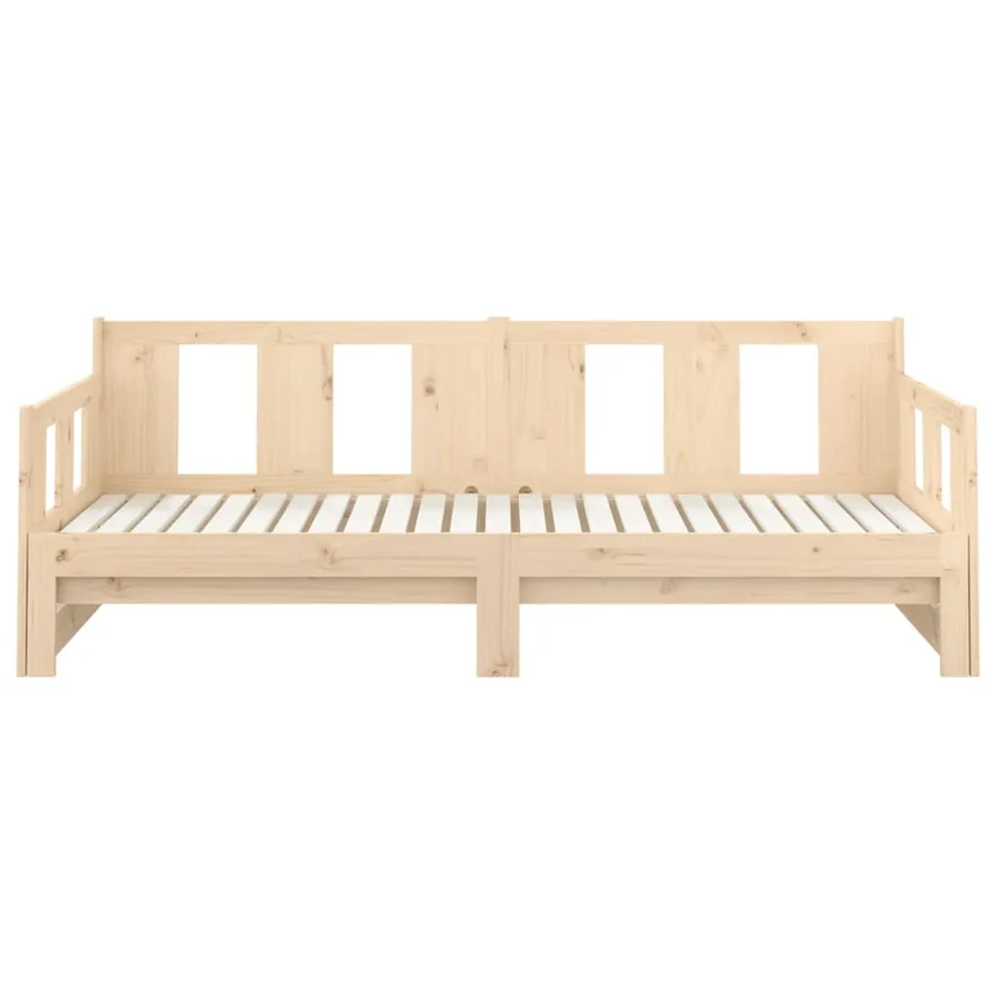 Lit coulissant sans matelas bois de pin massif 2x(90x200) cm - 8