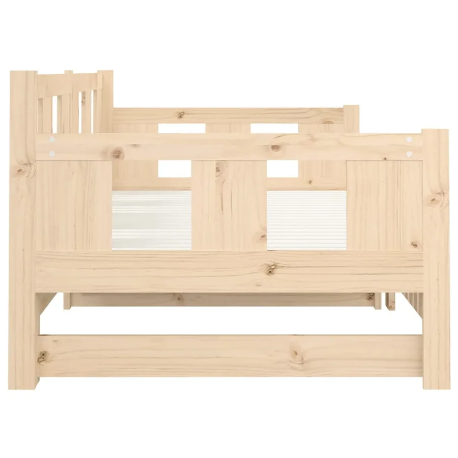 Lit coulissant sans matelas bois de pin massif 2x(90x200) cm - 9