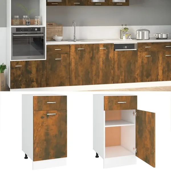 Armoire à tiroirs "Lyon" Chêne fumé 40 x 46 x 81,5 cm Bois d'ingénierie