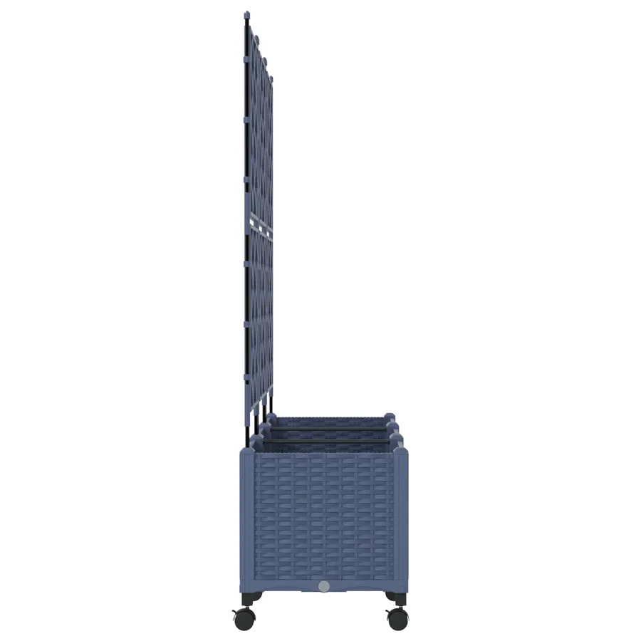 Bac de jardin avec treillis et roues 3 pc Gris PP - 3
