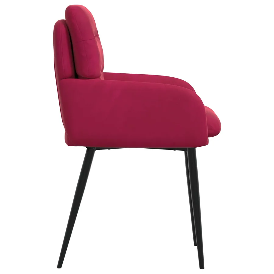 Chaises de salle à manger 2 pcs Velours Bordeaux - 4