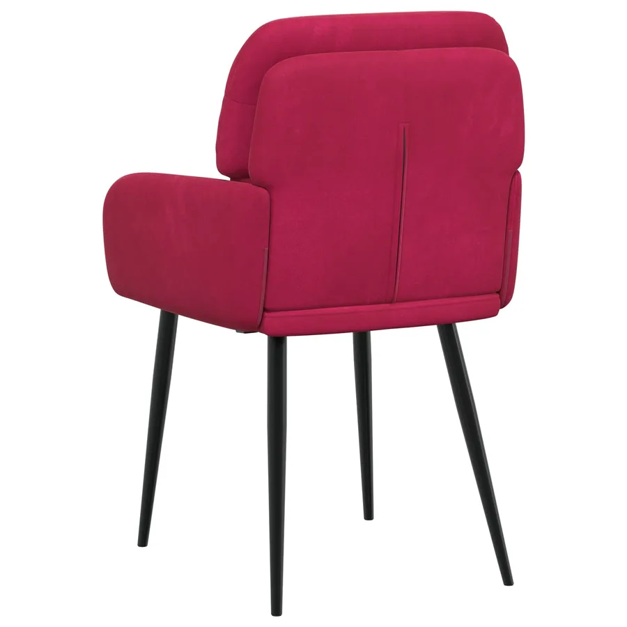 Chaises de salle à manger 2 pcs Velours Bordeaux - 5