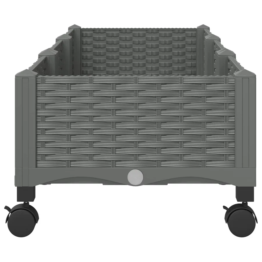 Jardinière avec Roues Gris clair 120 x 40 x 33 cm PP - 4