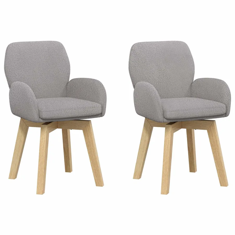 Chaises de salle à manger pivotantes 2 pcs Bouclé Gris clair - 2
