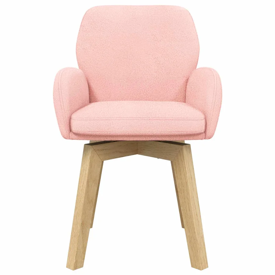 Chaises de salle à manger pivotantes 2 pcs Bouclé Rose - 3