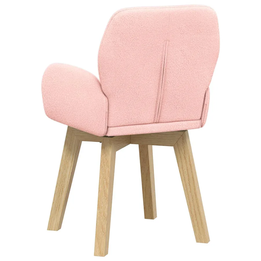 Chaises de salle à manger pivotantes 2 pcs Bouclé Rose - 5
