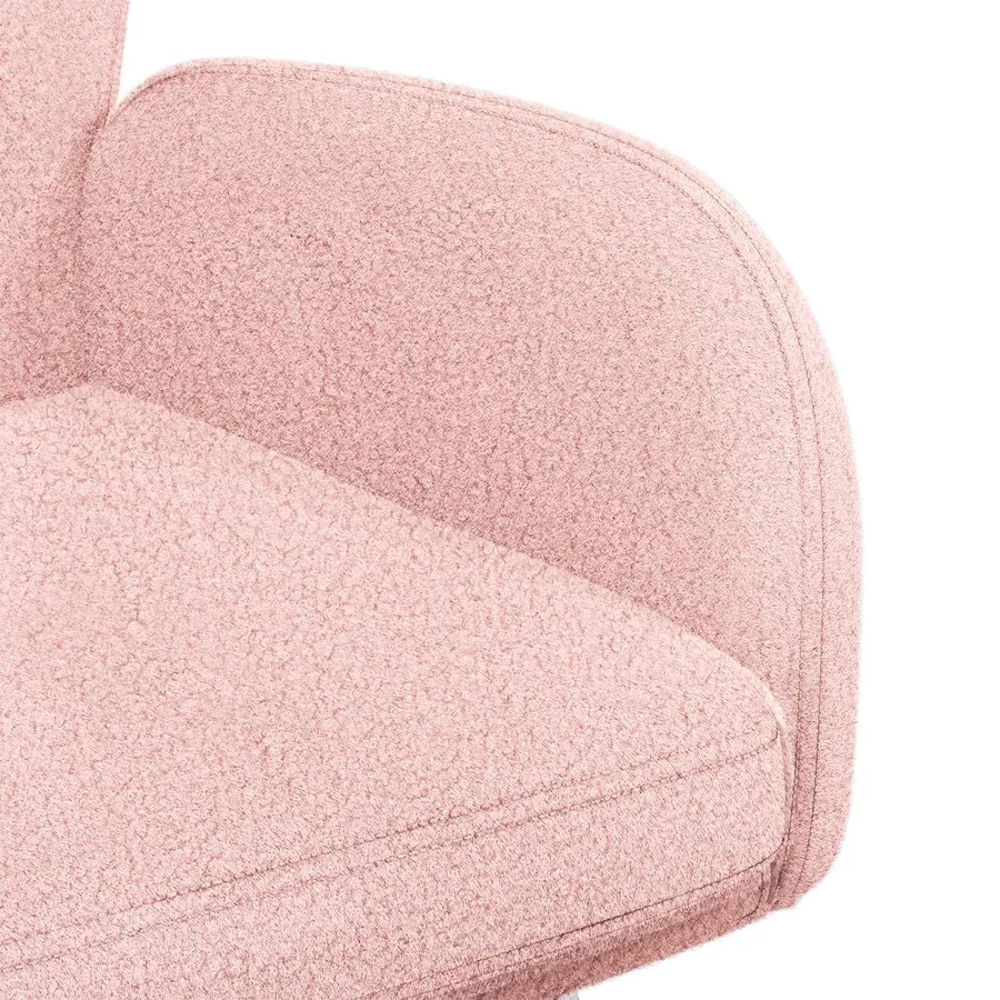 Chaises de salle à manger pivotantes 2 pcs Bouclé Rose - 6