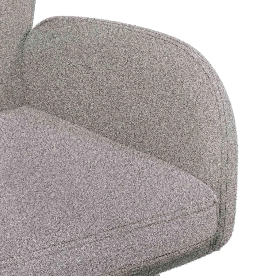 Chaises de salle à manger pivotantes 4 pcs Bouclé Gris clair - 6