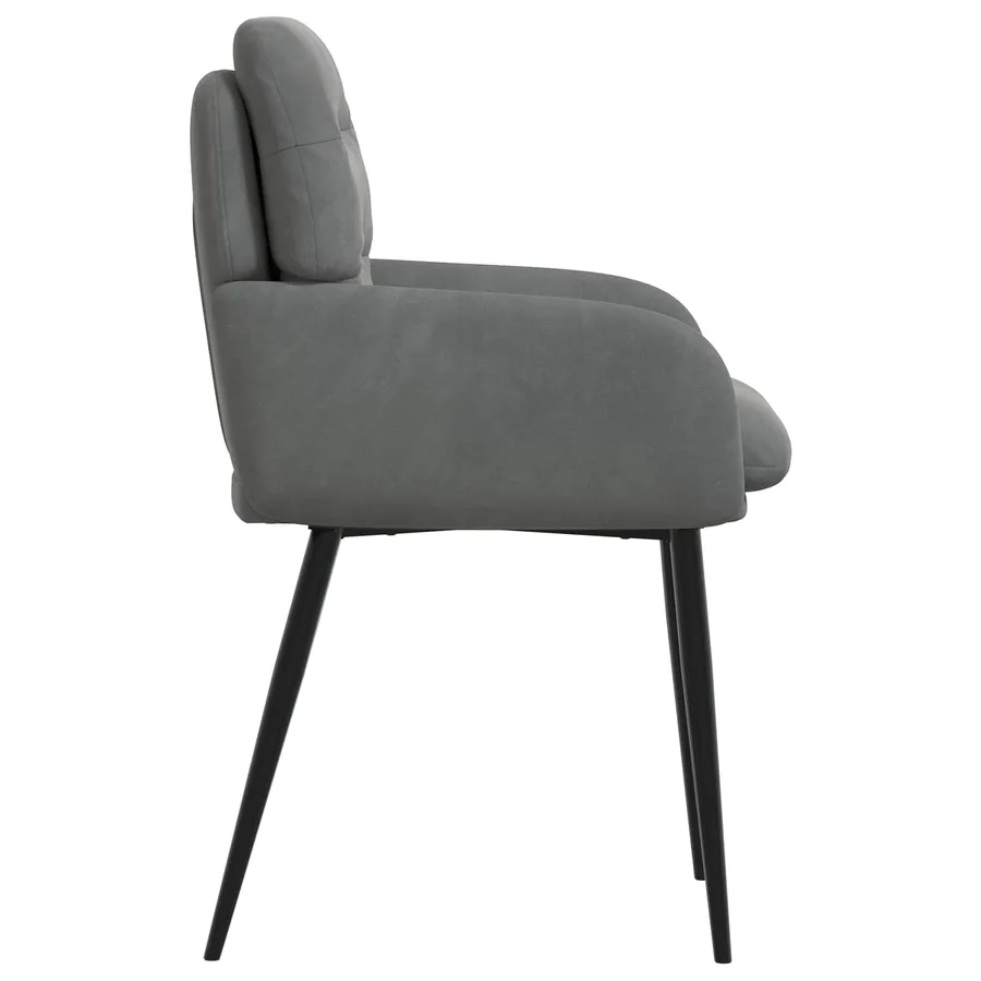 Chaises de salle à manger 6 pcs Velours Gris foncé - 4