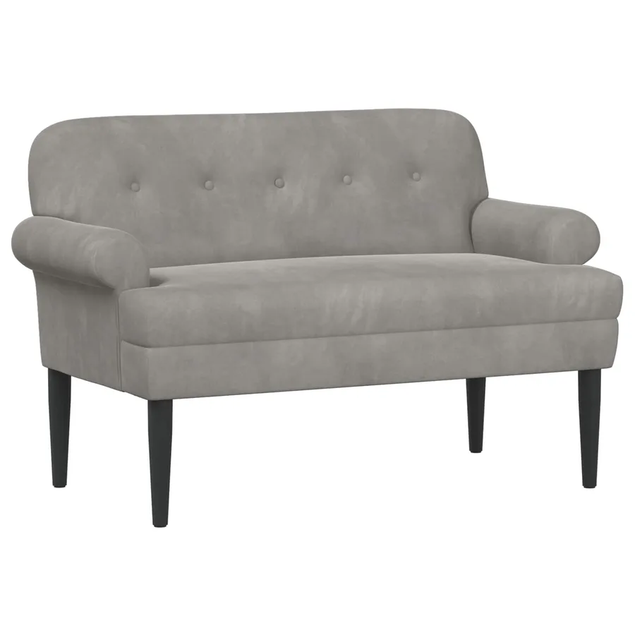 Canapé love seat avec capitonnage en boutons Gris clair Velours - 2