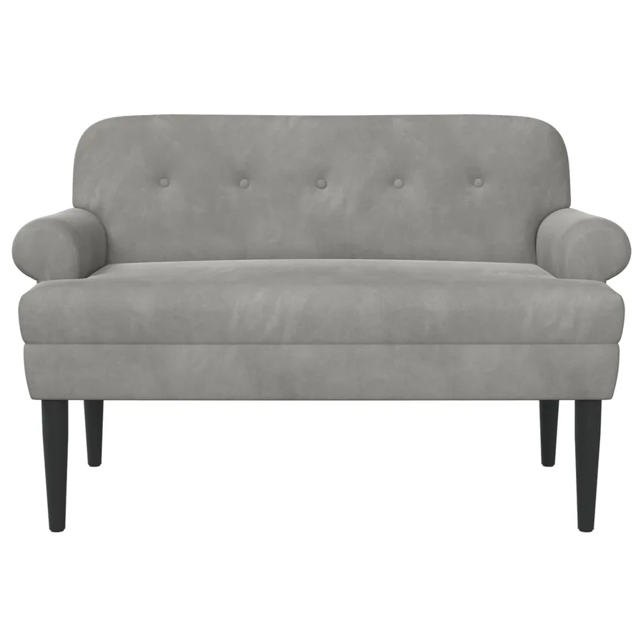 Canapé love seat avec capitonnage en boutons Gris clair Velours - 3