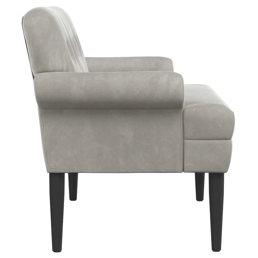 Canapé love seat avec capitonnage en boutons Gris clair Velours - 4