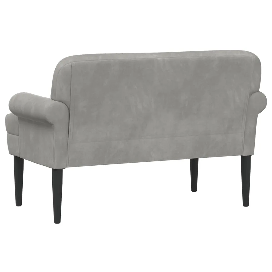 Canapé love seat avec capitonnage en boutons Gris clair Velours - 5