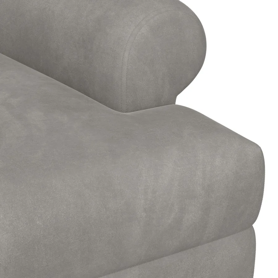 Canapé love seat avec capitonnage en boutons Gris clair Velours - 6