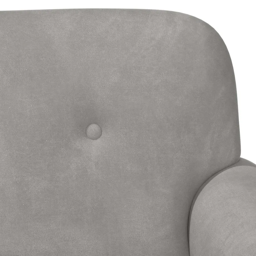 Canapé love seat avec capitonnage en boutons Gris clair Velours - 7
