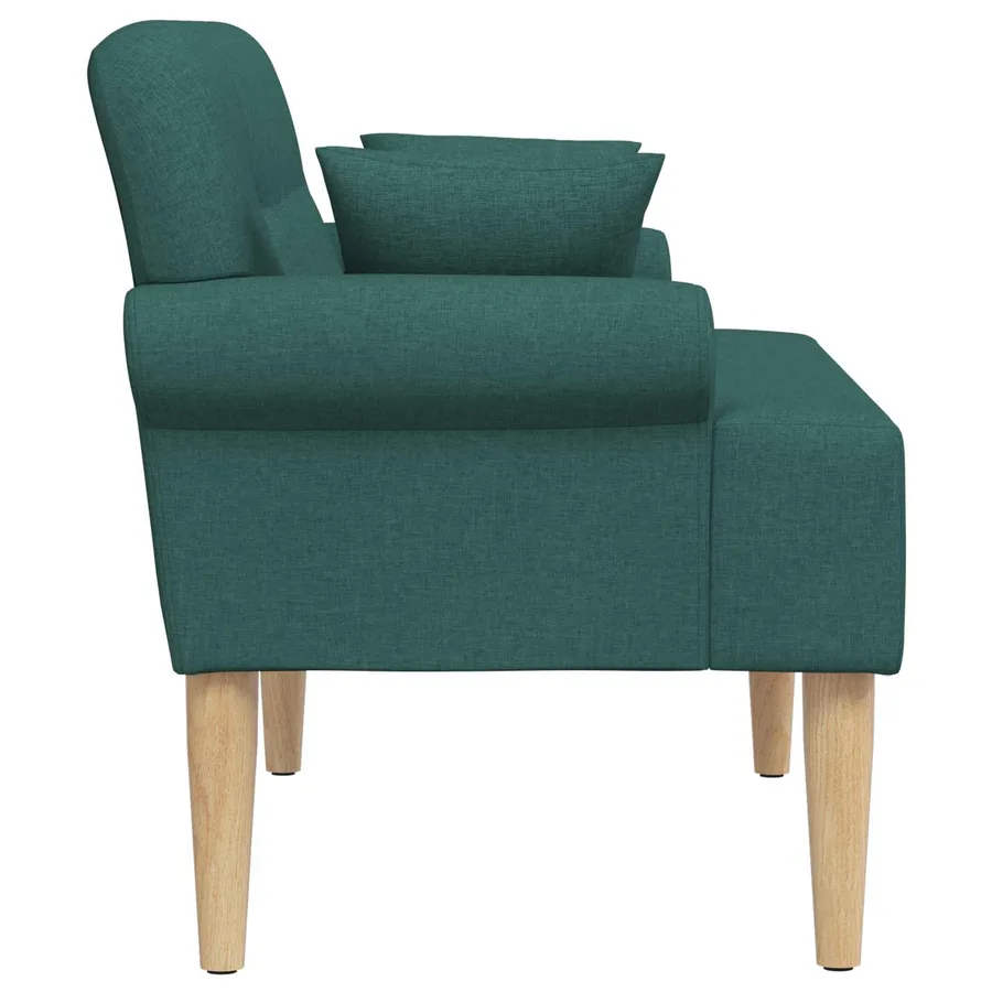 Canapé love seat avec capitonnage en boutons Vert foncé Tissu - 4