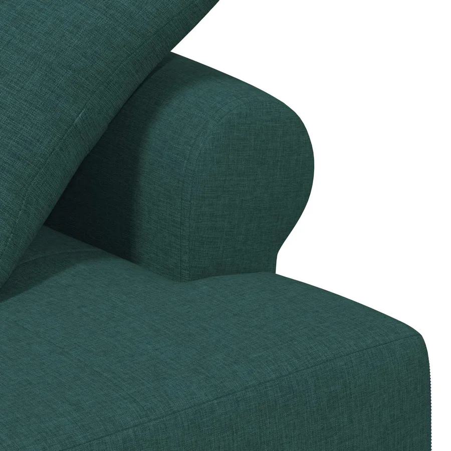 Canapé love seat avec capitonnage en boutons Vert foncé Tissu - 6