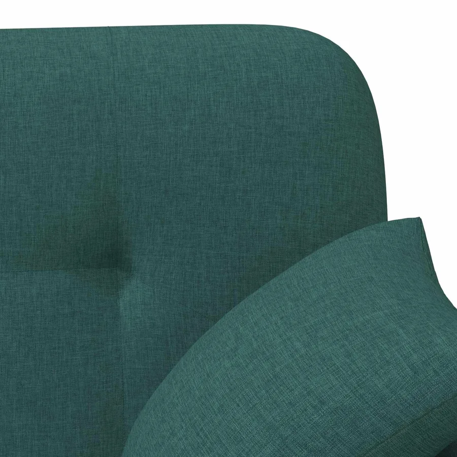 Canapé love seat avec capitonnage en boutons Vert foncé Tissu - 7