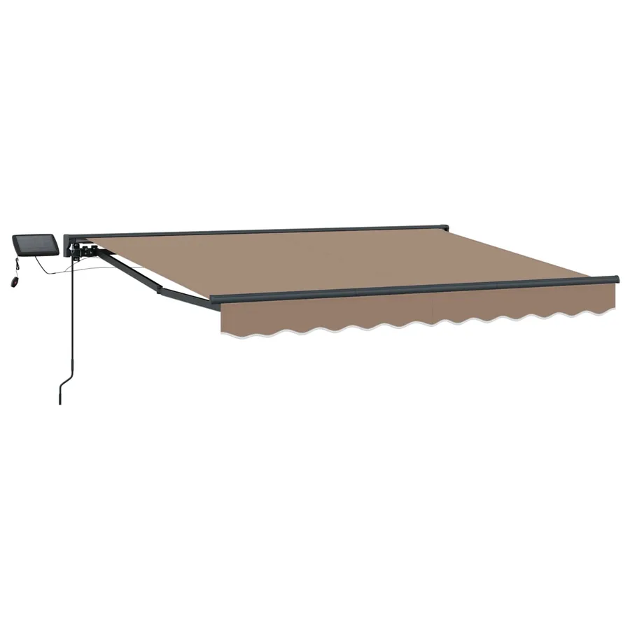 Cadre de store manuel avec LEDs Taupe 3,5 x 2,5 m - 2