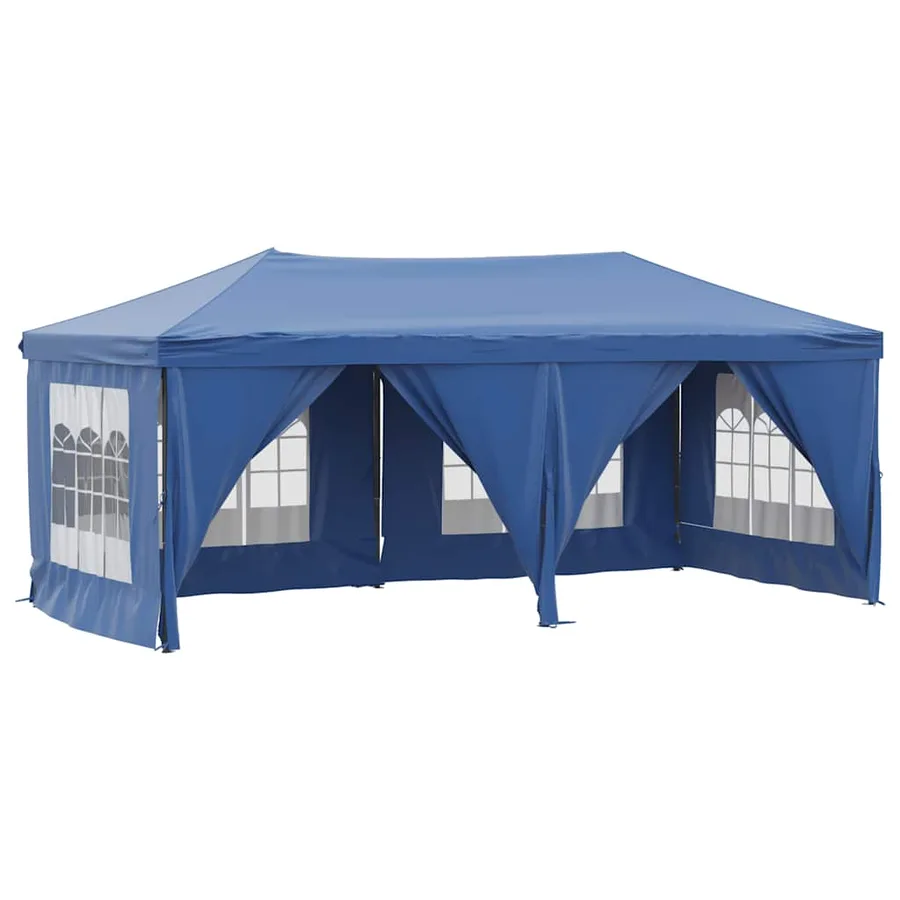 Tente de réception pliable avec parois Bleu 3x6 m - 2