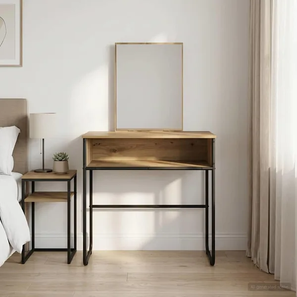 Table de Toilette Chêne artisanal 81 x 40 x 131 cm