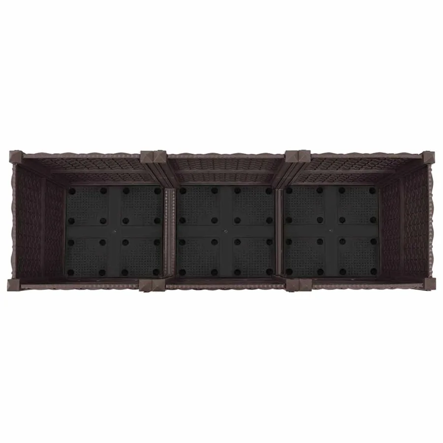 Jardinière avec Roues Marron 120 x 40 x 44 cm PP - 5